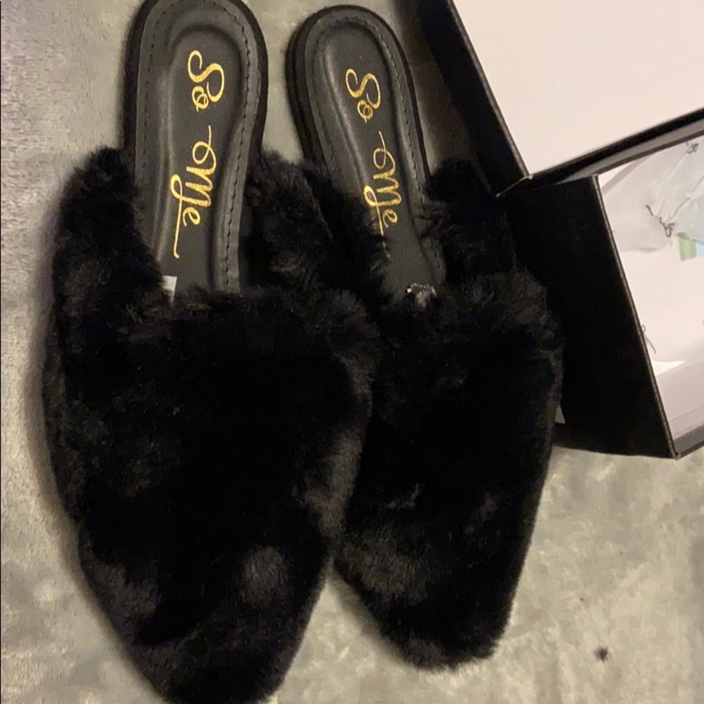 Brand new Faux fur slippers